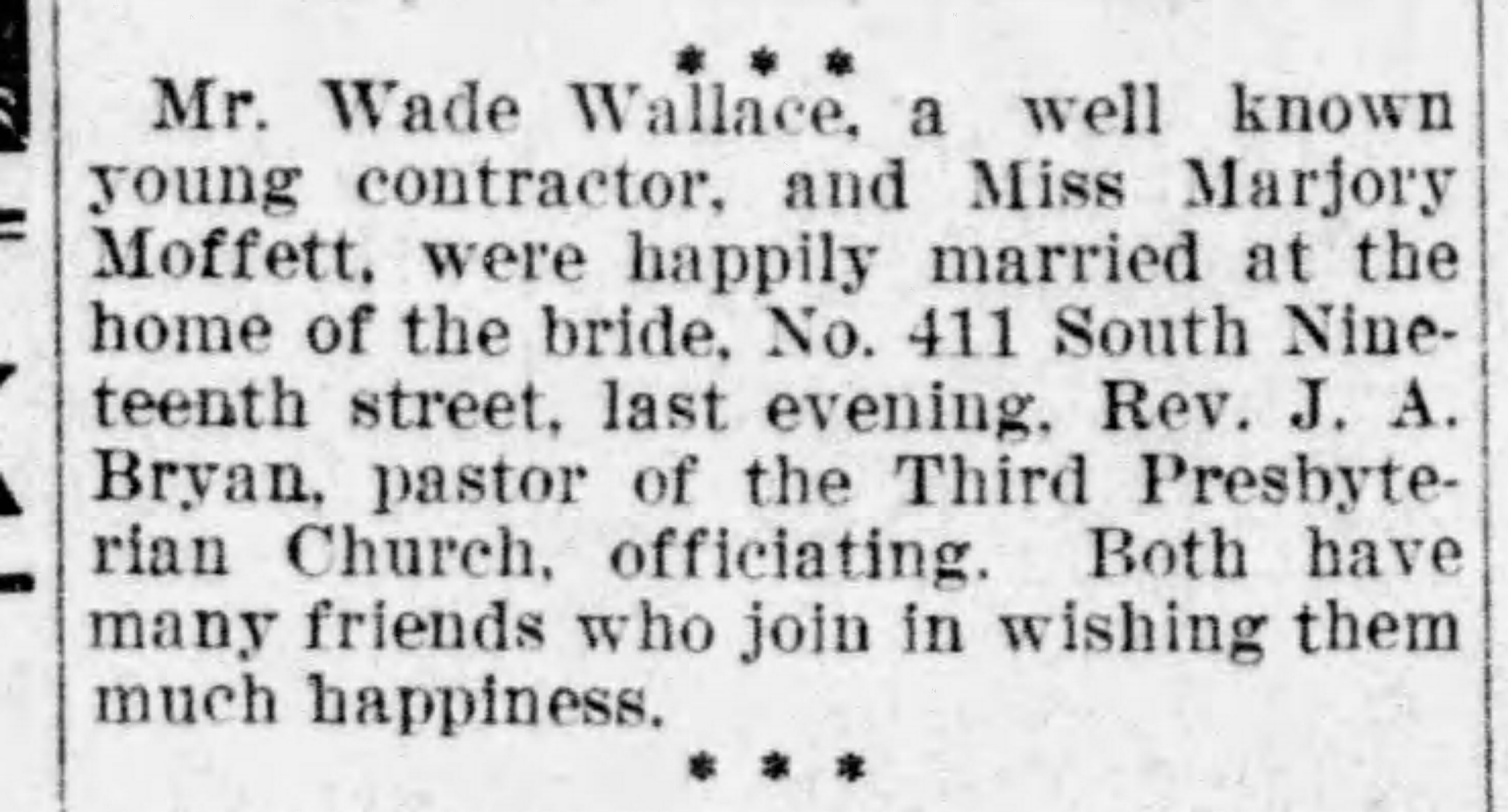 Wade Wallace-Marjory Moffett